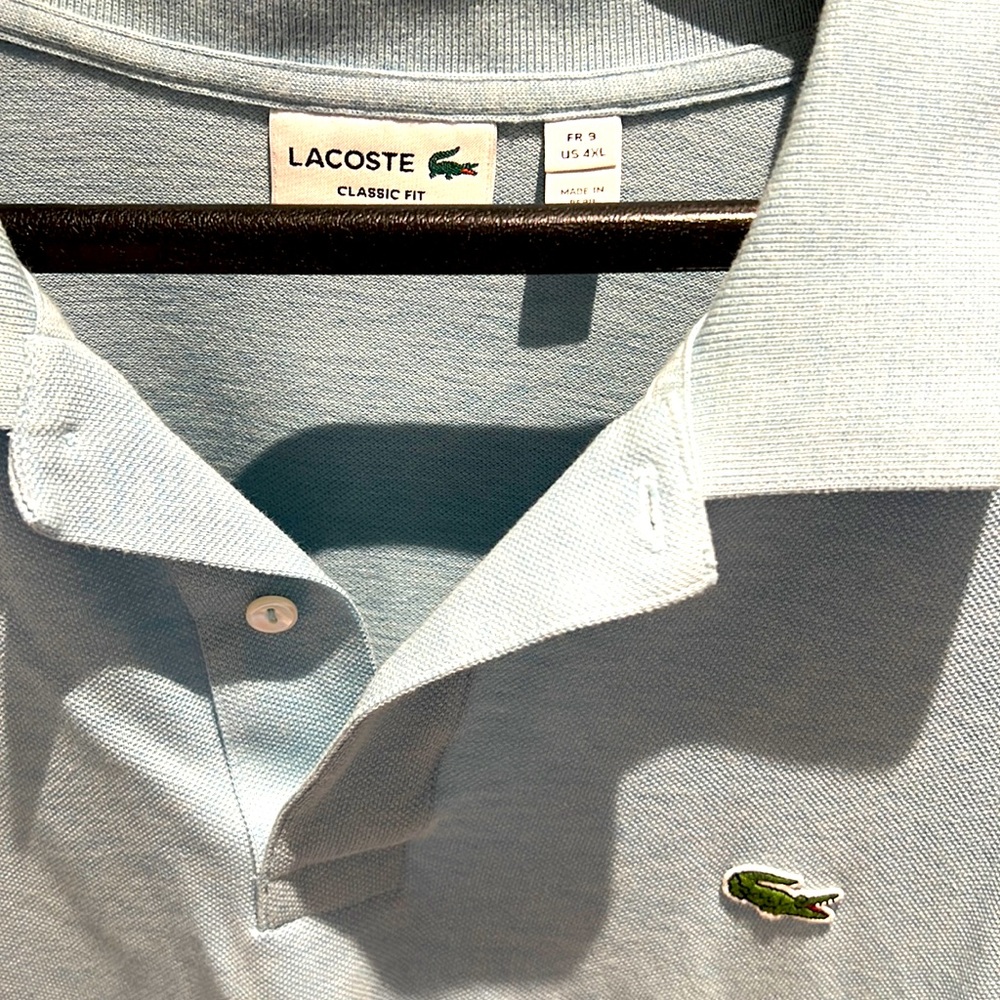Lacoste classic fit US 4XL fr9 polo, light blue (muted aqua? Nice colour)